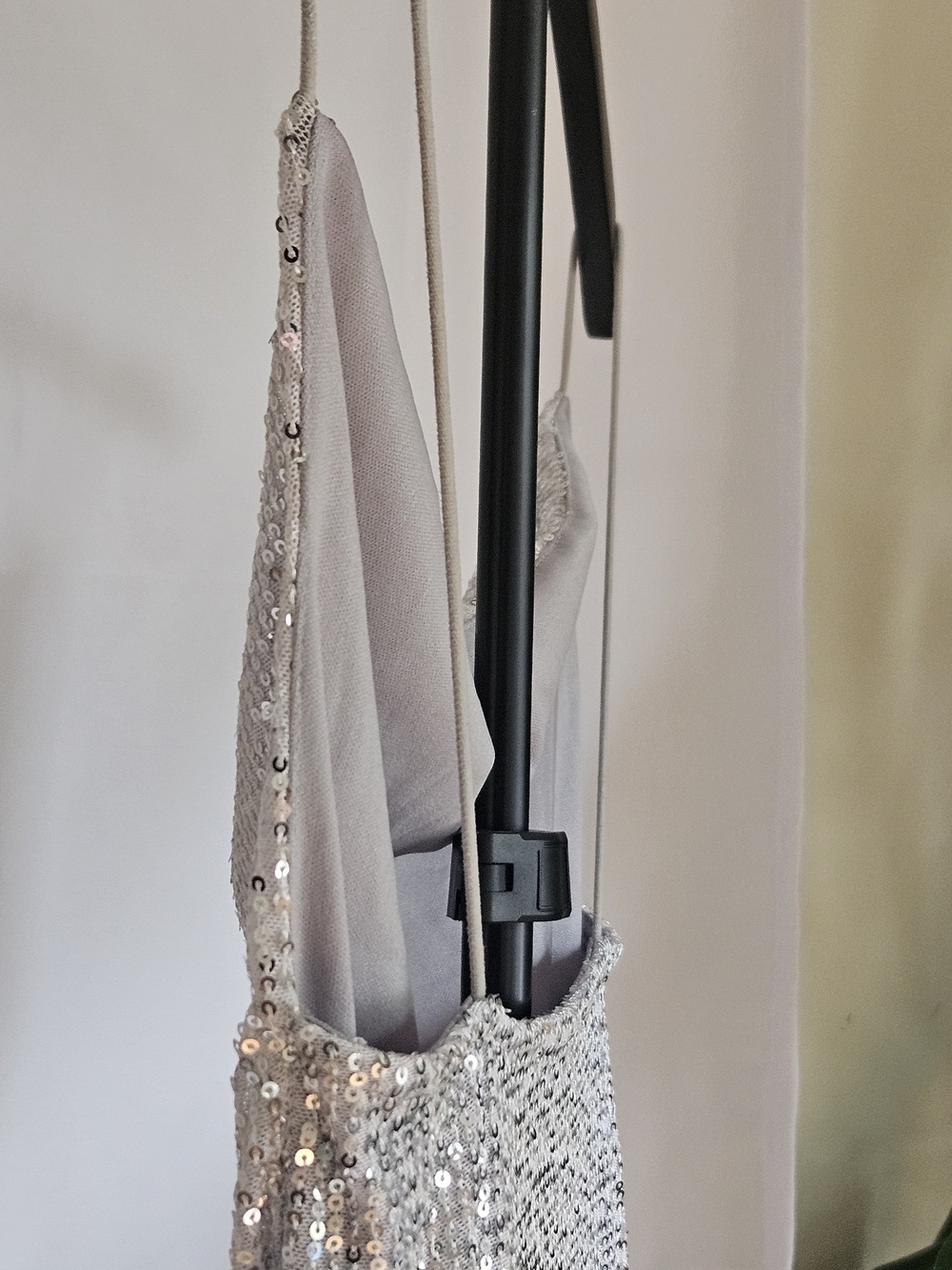 Bluesteel Silver Sequin Cowl Neck Mini Dress Size P / XS Party Night Out Holiday - Picture 7 of 16